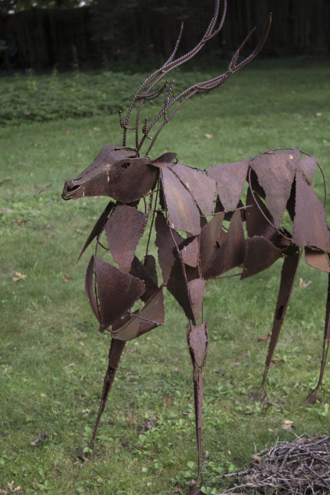 Metal Stag Outdoor Abstract Sculpture