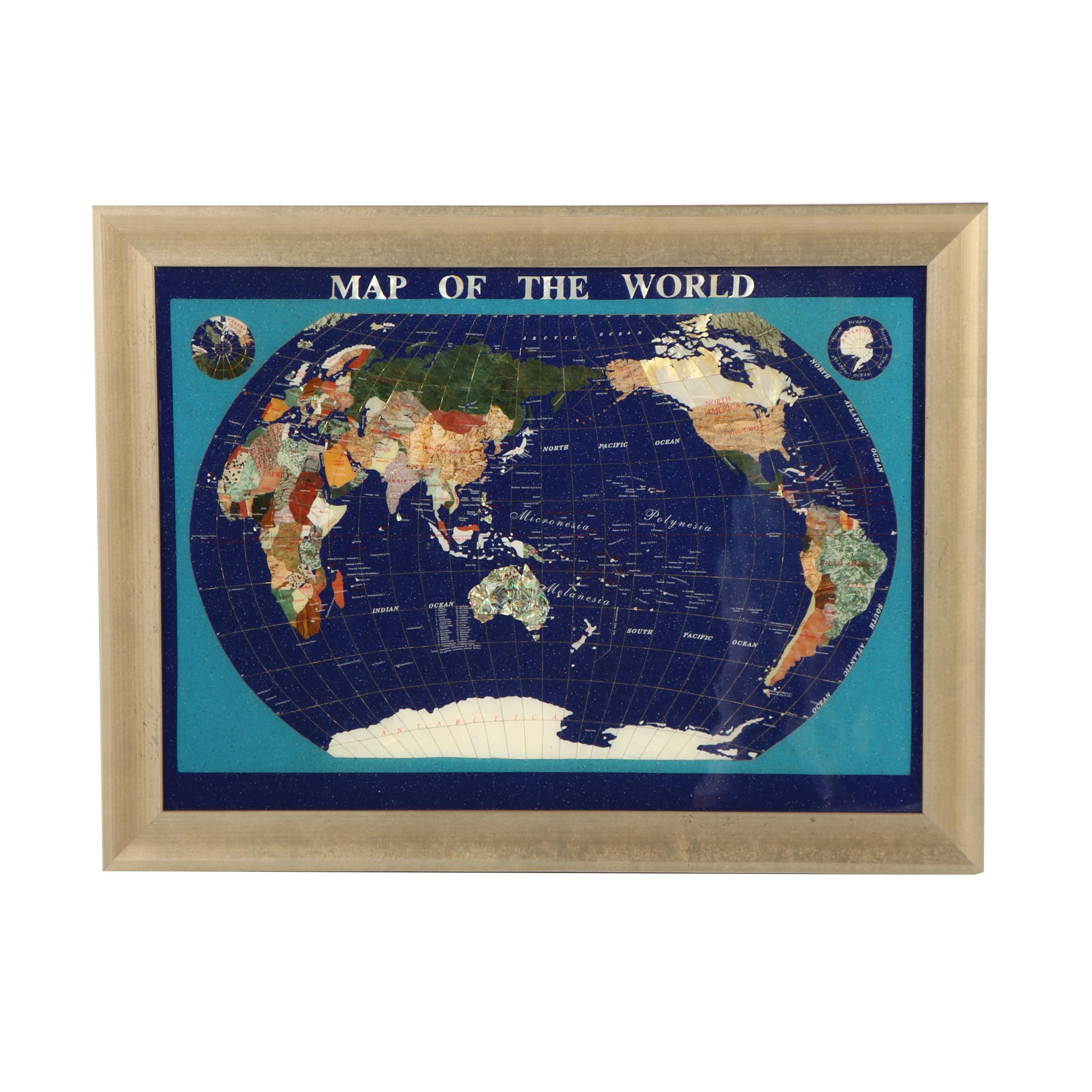 Stone Inlay "Map of the World"