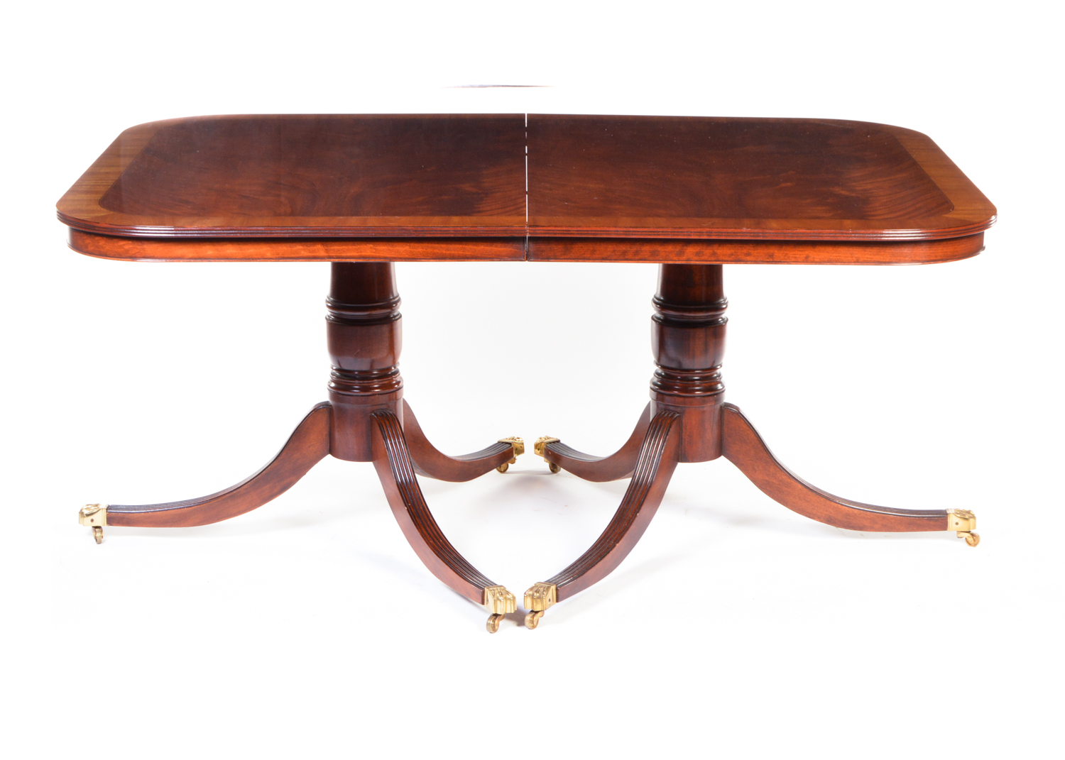 20th Century Federal Style Mahogany Dining Table with Twelve Chairs