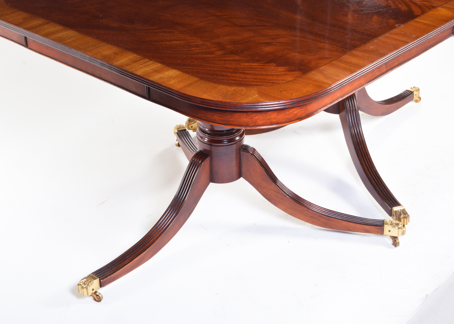 20th Century Federal Style Mahogany Dining Table with Twelve Chairs