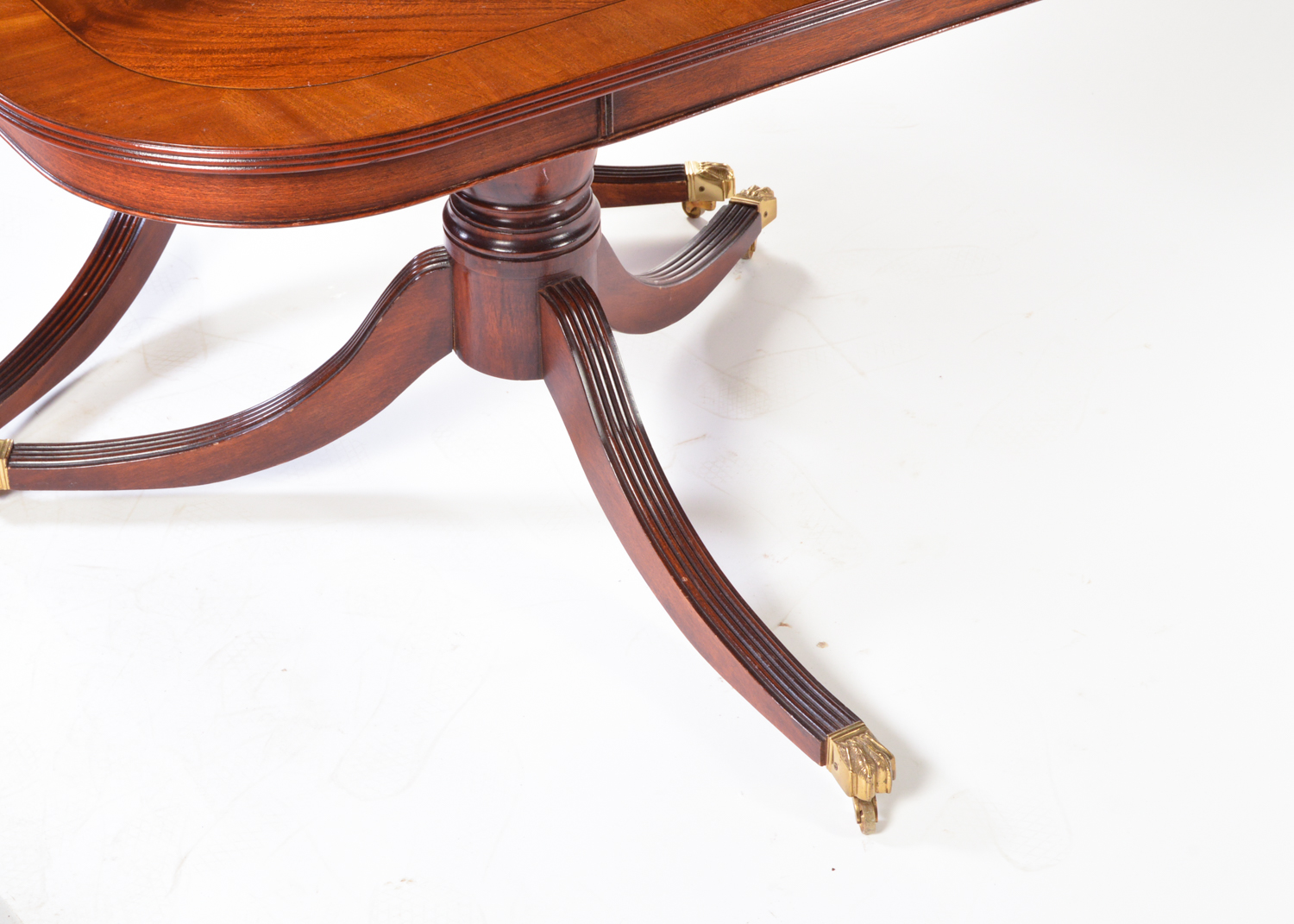 20th Century Federal Style Mahogany Dining Table with Twelve Chairs