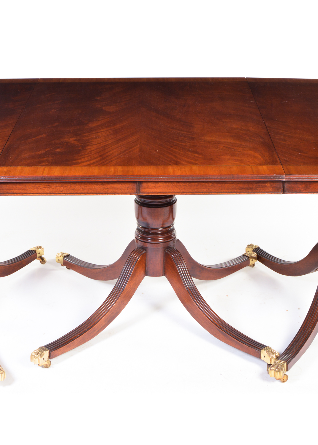 20th Century Federal Style Mahogany Dining Table with Twelve Chairs