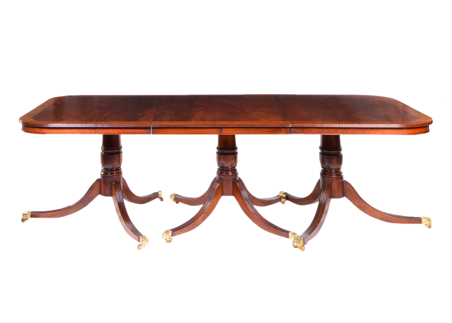 20th Century Federal Style Mahogany Dining Table with Twelve Chairs