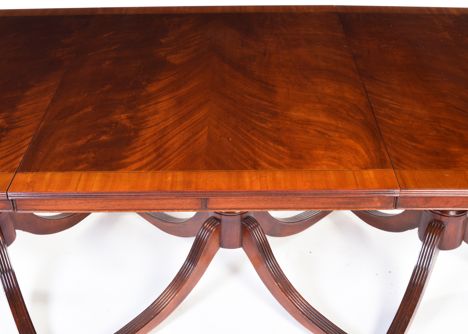 20th Century Federal Style Mahogany Dining Table with Twelve Chairs