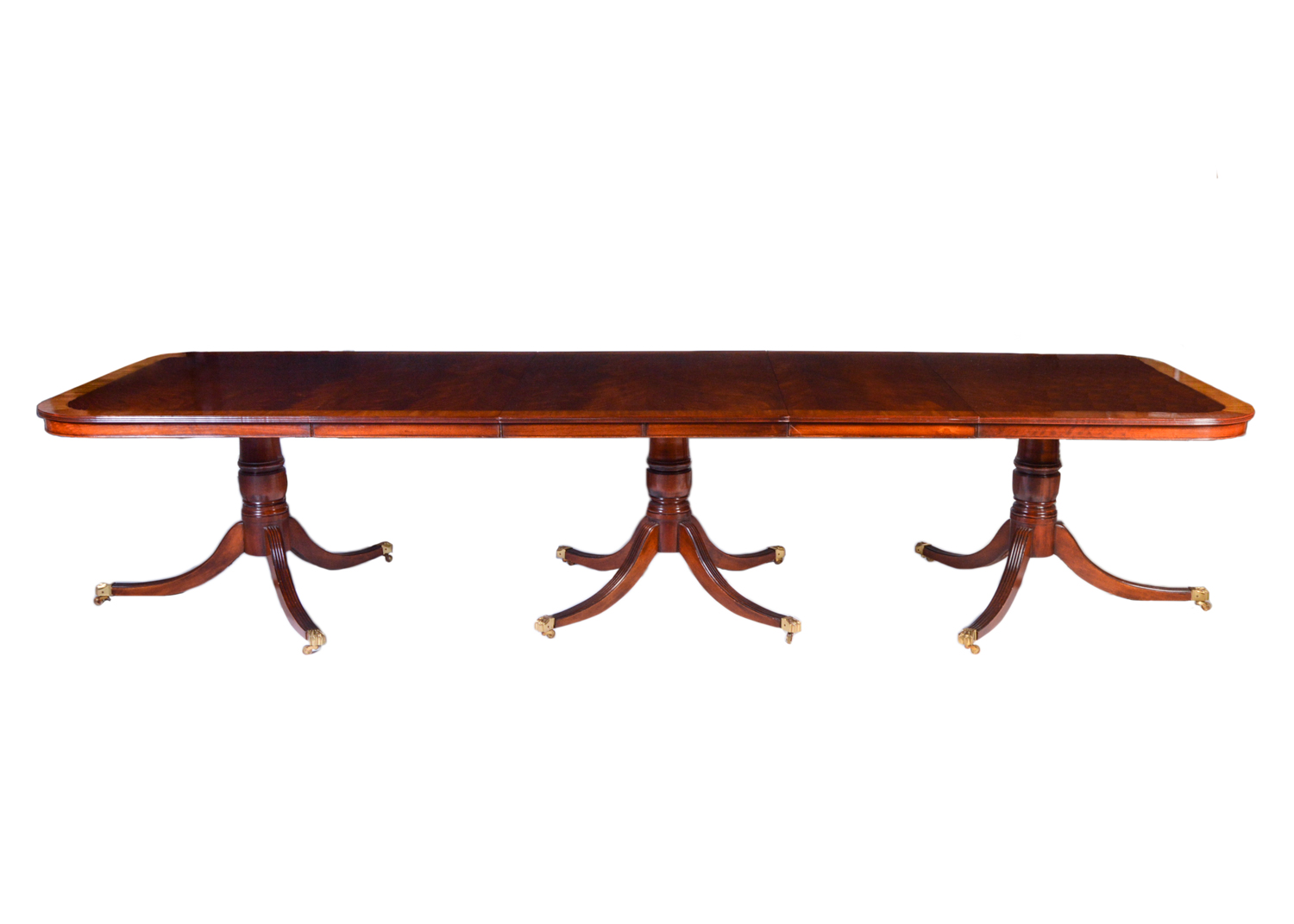 20th Century Federal Style Mahogany Dining Table with Twelve Chairs