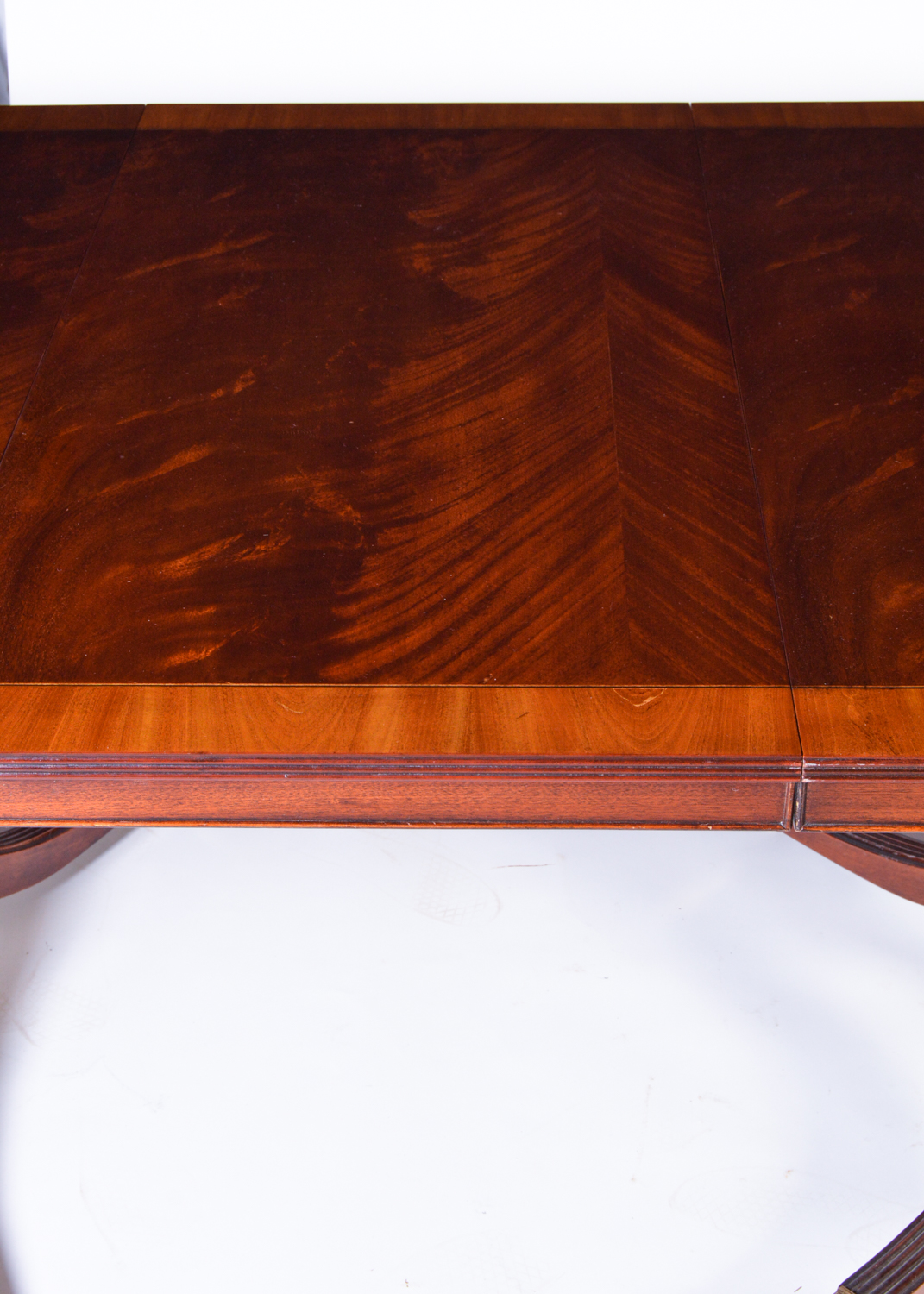 20th Century Federal Style Mahogany Dining Table with Twelve Chairs