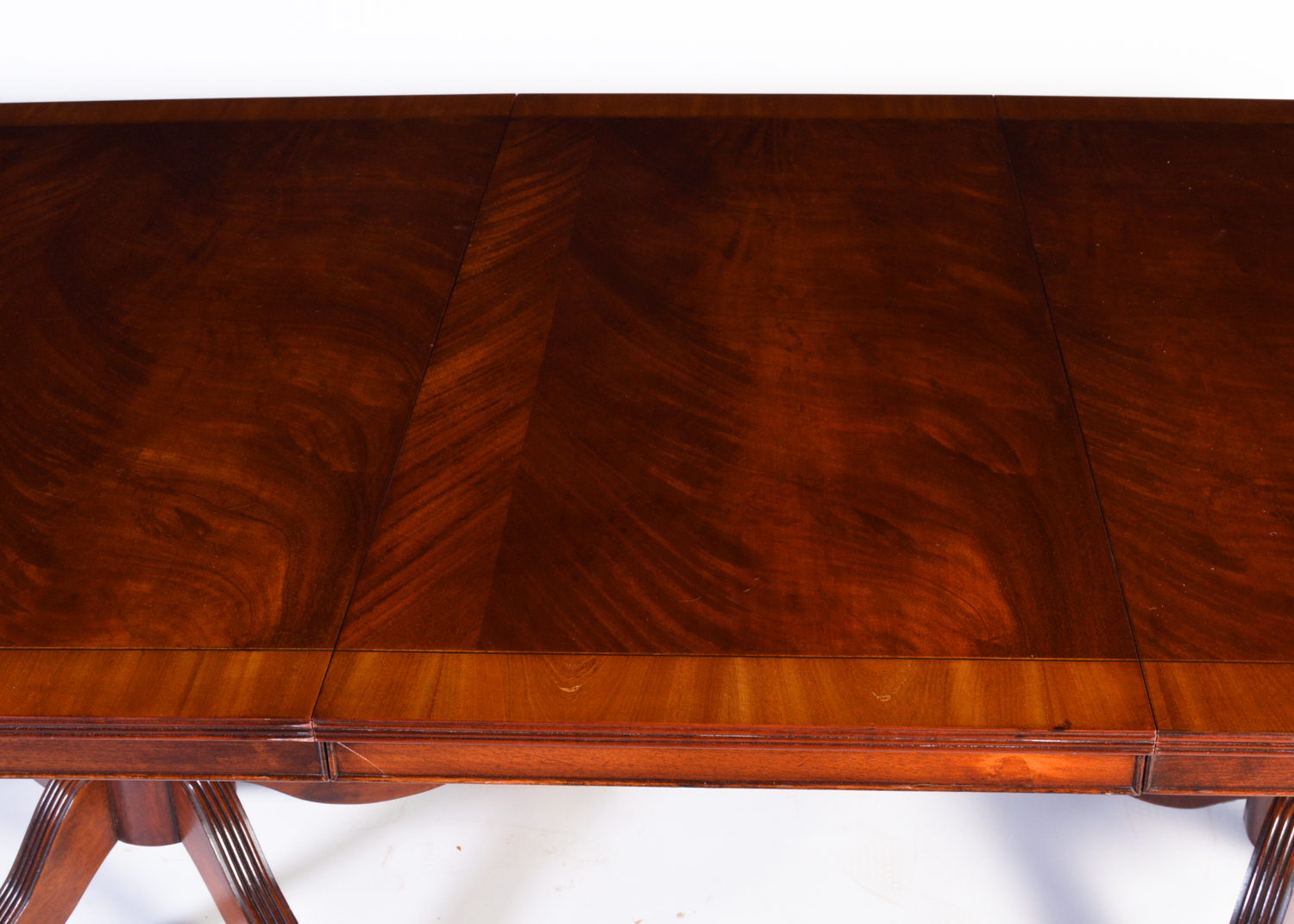 20th Century Federal Style Mahogany Dining Table with Twelve Chairs
