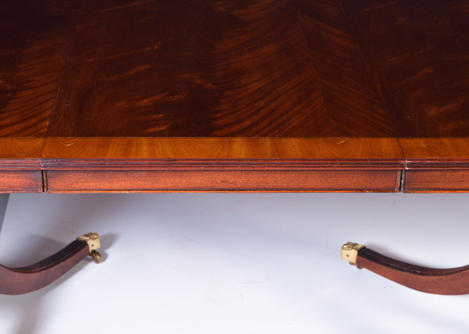 20th Century Federal Style Mahogany Dining Table with Twelve Chairs