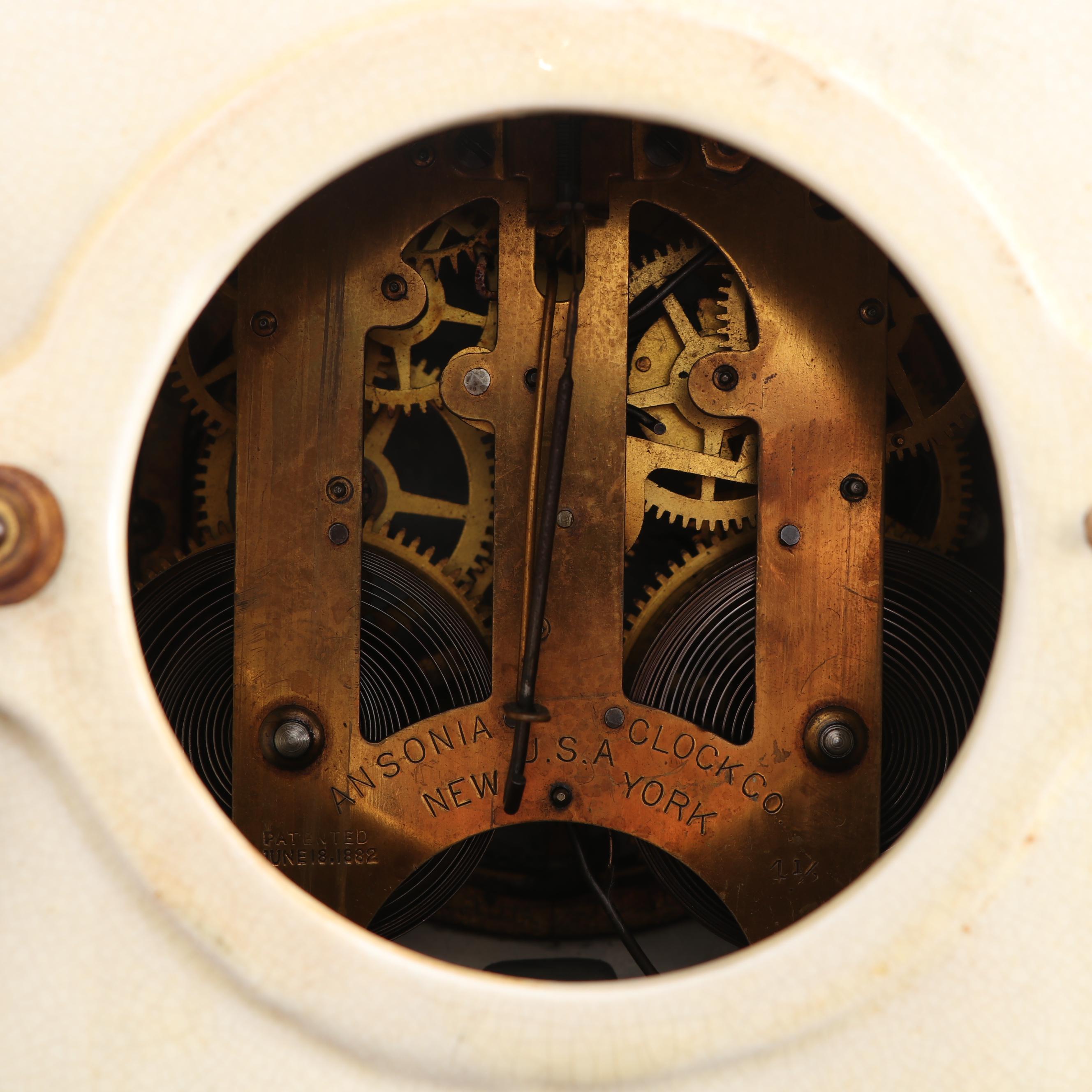 Antique Ansonia Clock Co. "Wichita" Porcelain Clock