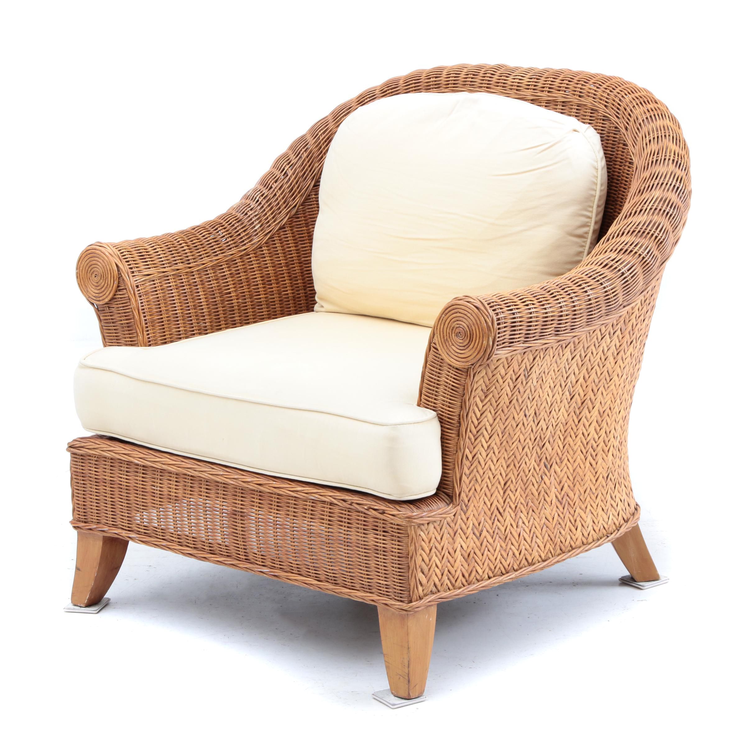 Wicker Club Chair by Ethan Allen