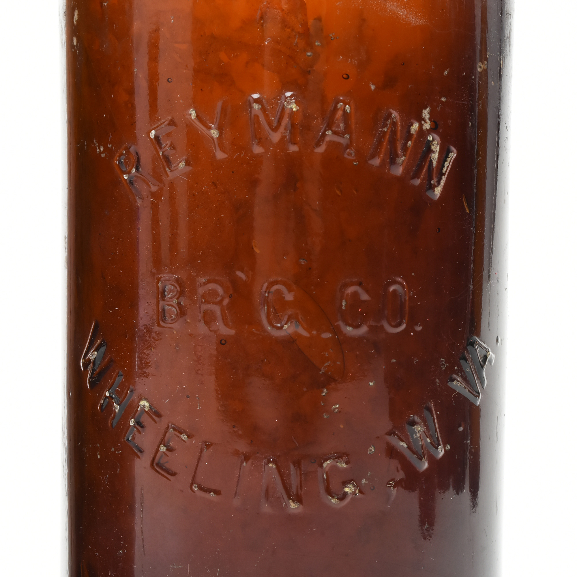 Antique Circa 1890 Amber Beer Bottles and Split Oak Basket