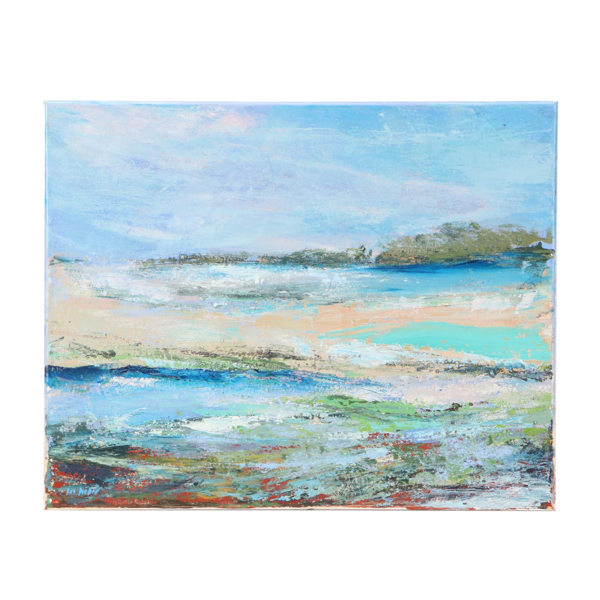 Lee Hafer Contemporary Acrylic Painting "Currents Run Deep"