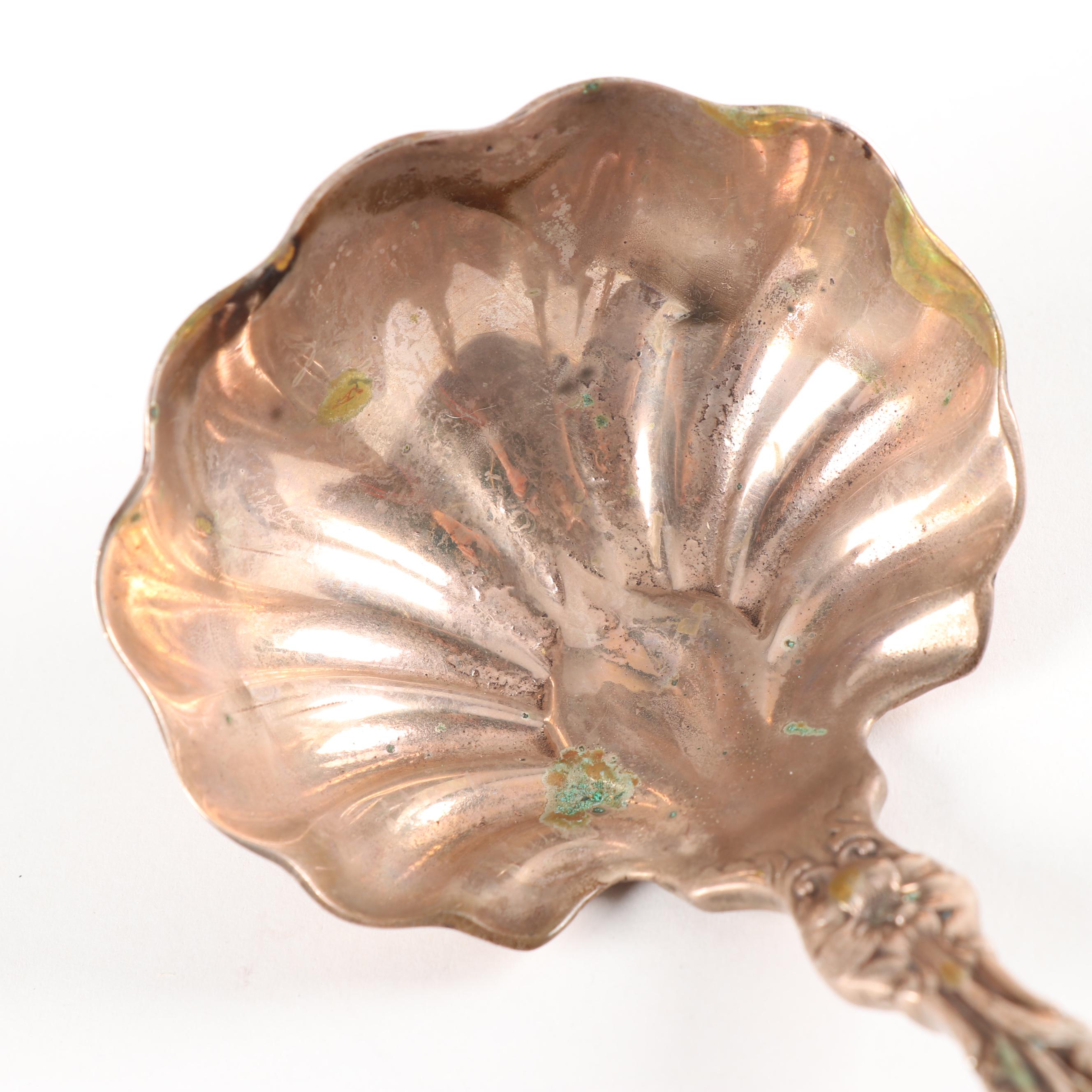 Sterling Silver Lily Motif Ladle Attributed to Gorham