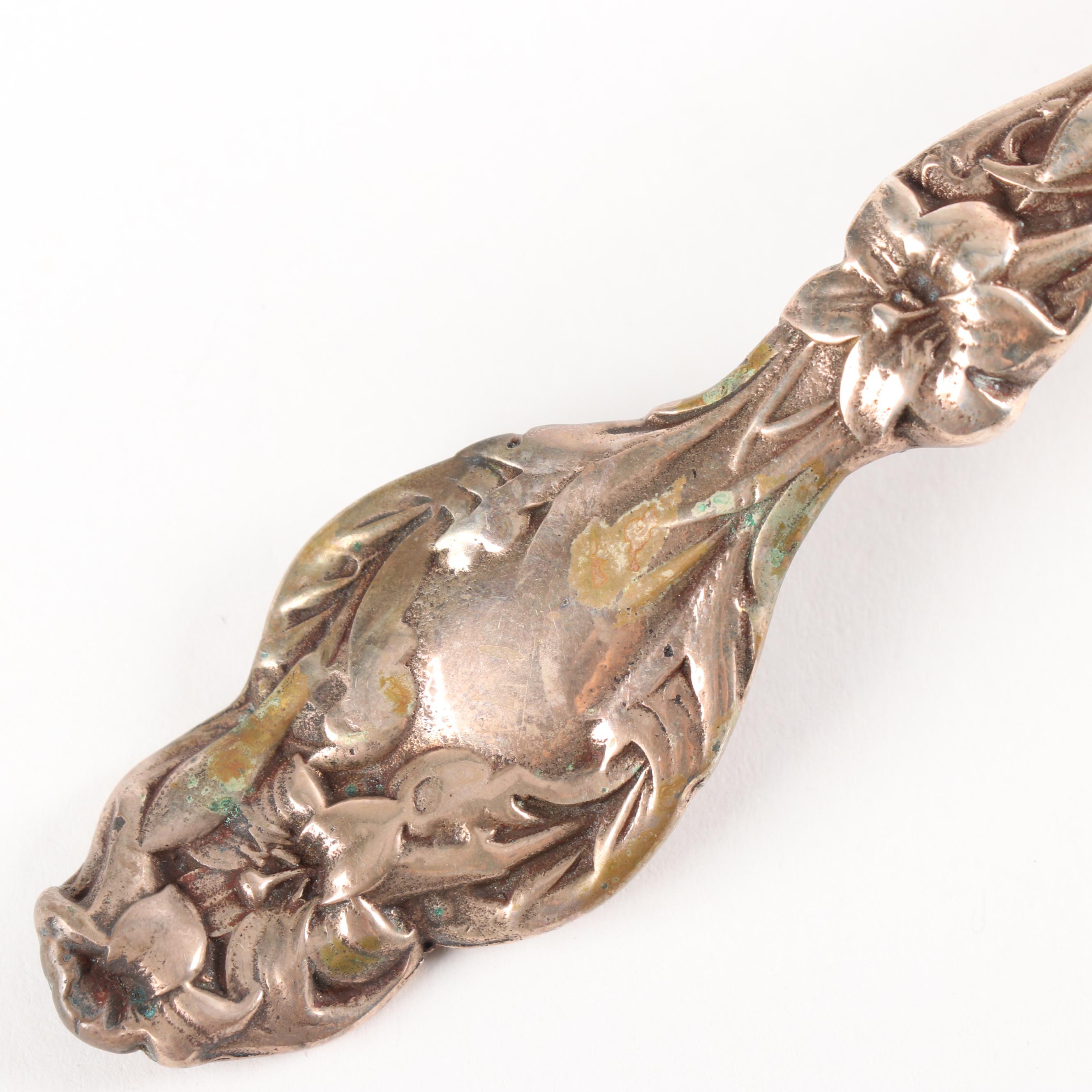 Sterling Silver Lily Motif Ladle Attributed to Gorham