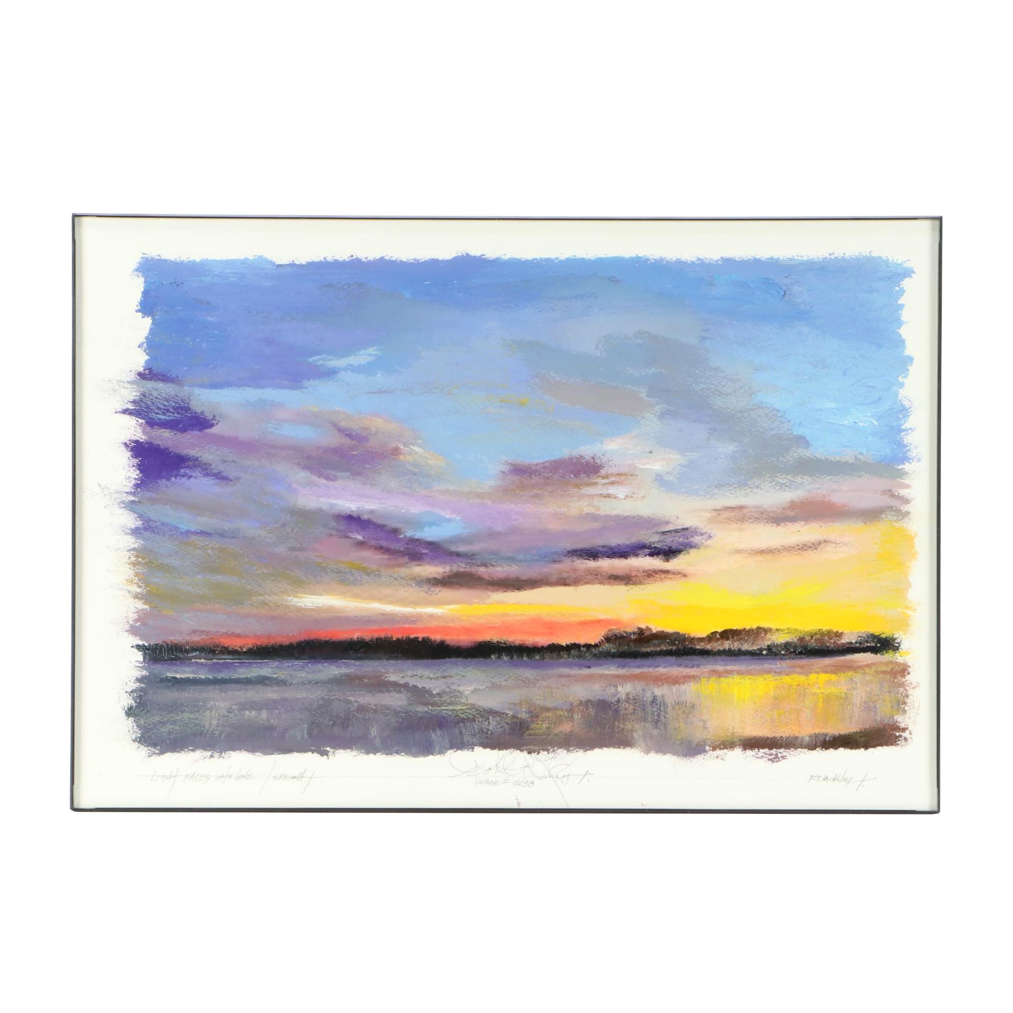 Robert Lackney Embellished Giclee "Light Fades Into Love"