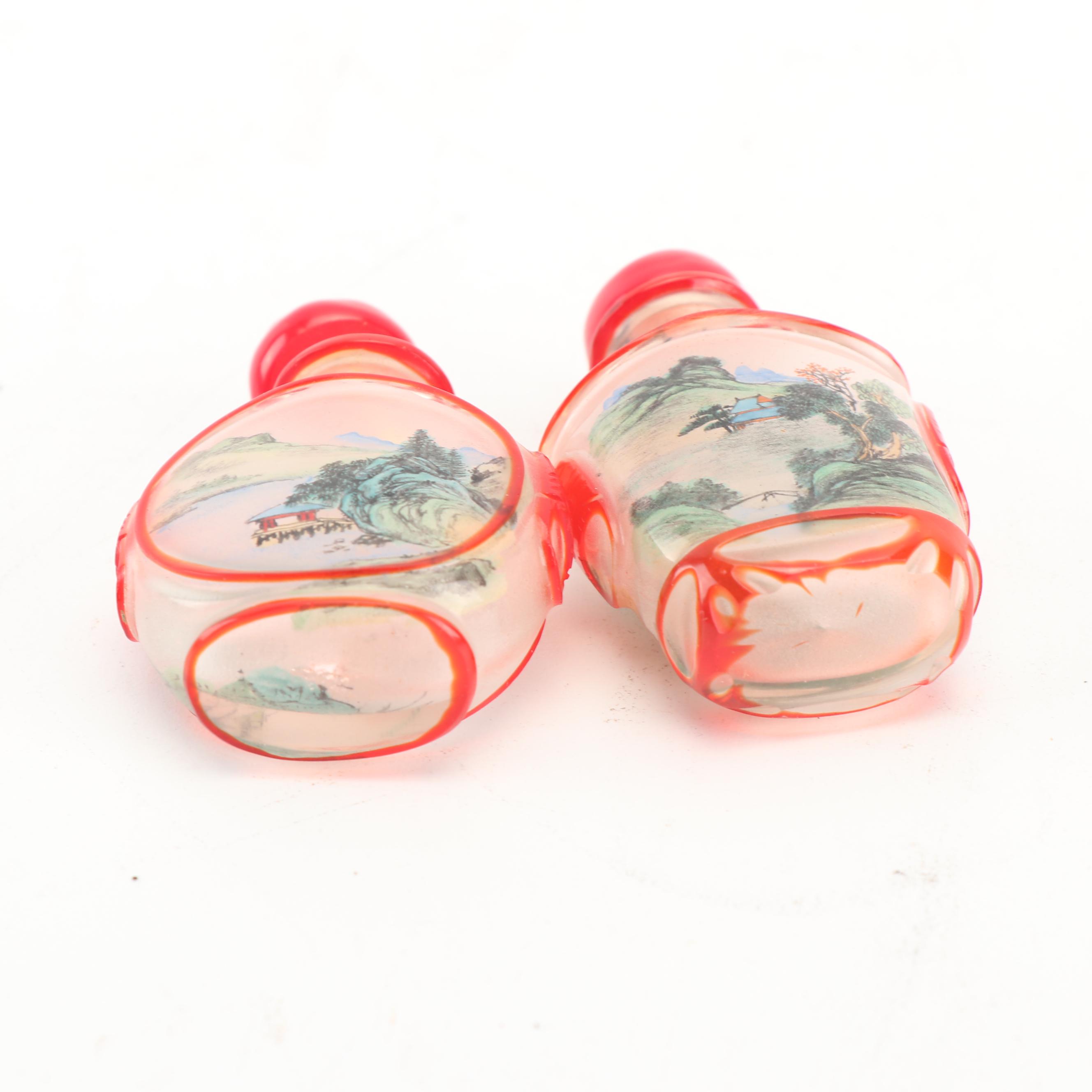 Chinese Reverse Painted Glass Snuff Bottles