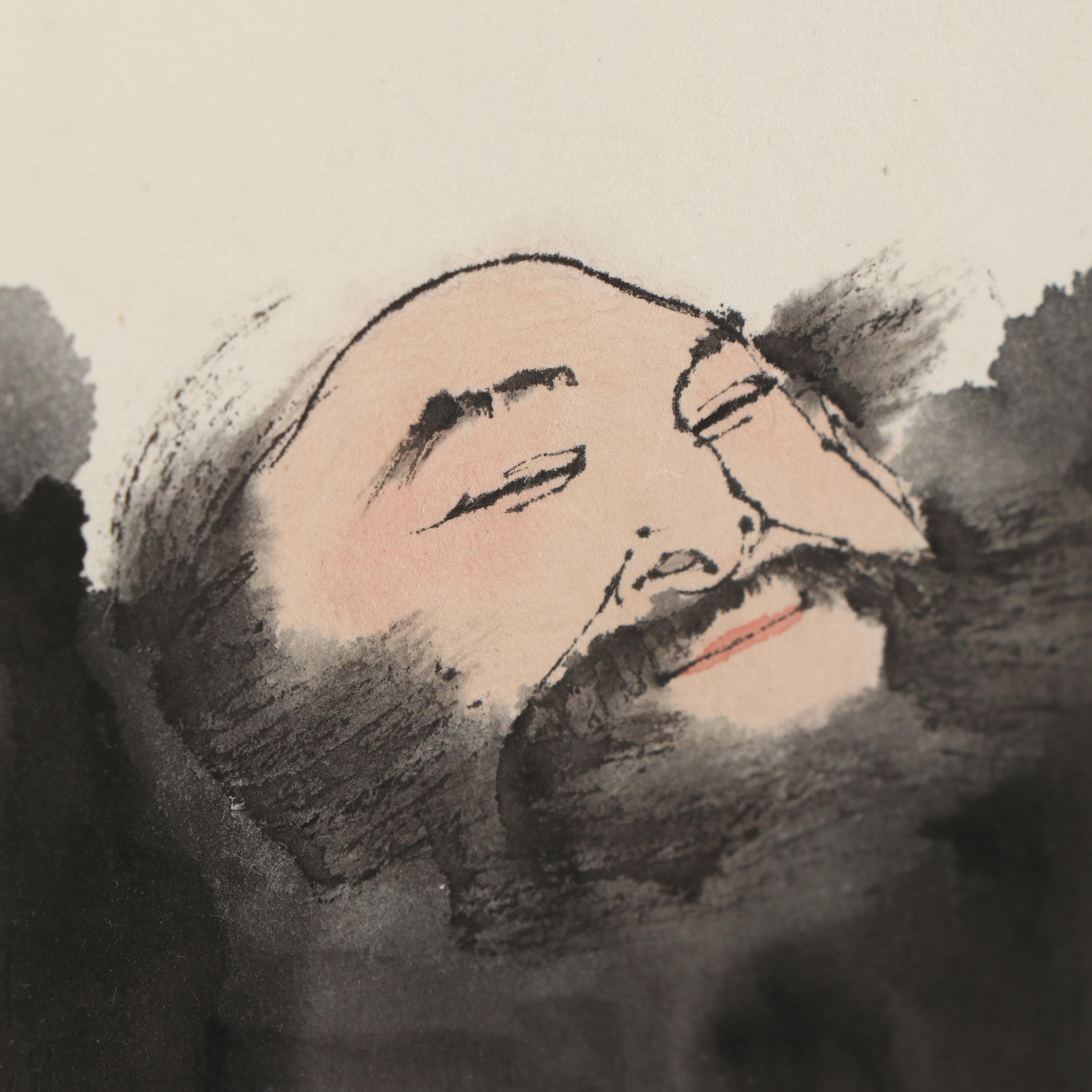 Chinese Figural Watercolor Handscroll