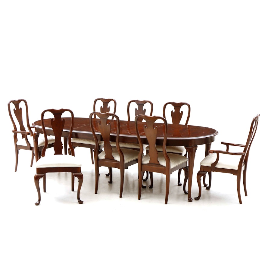 Queen Anne Stye Dining Table with Chairs by Kincaid
