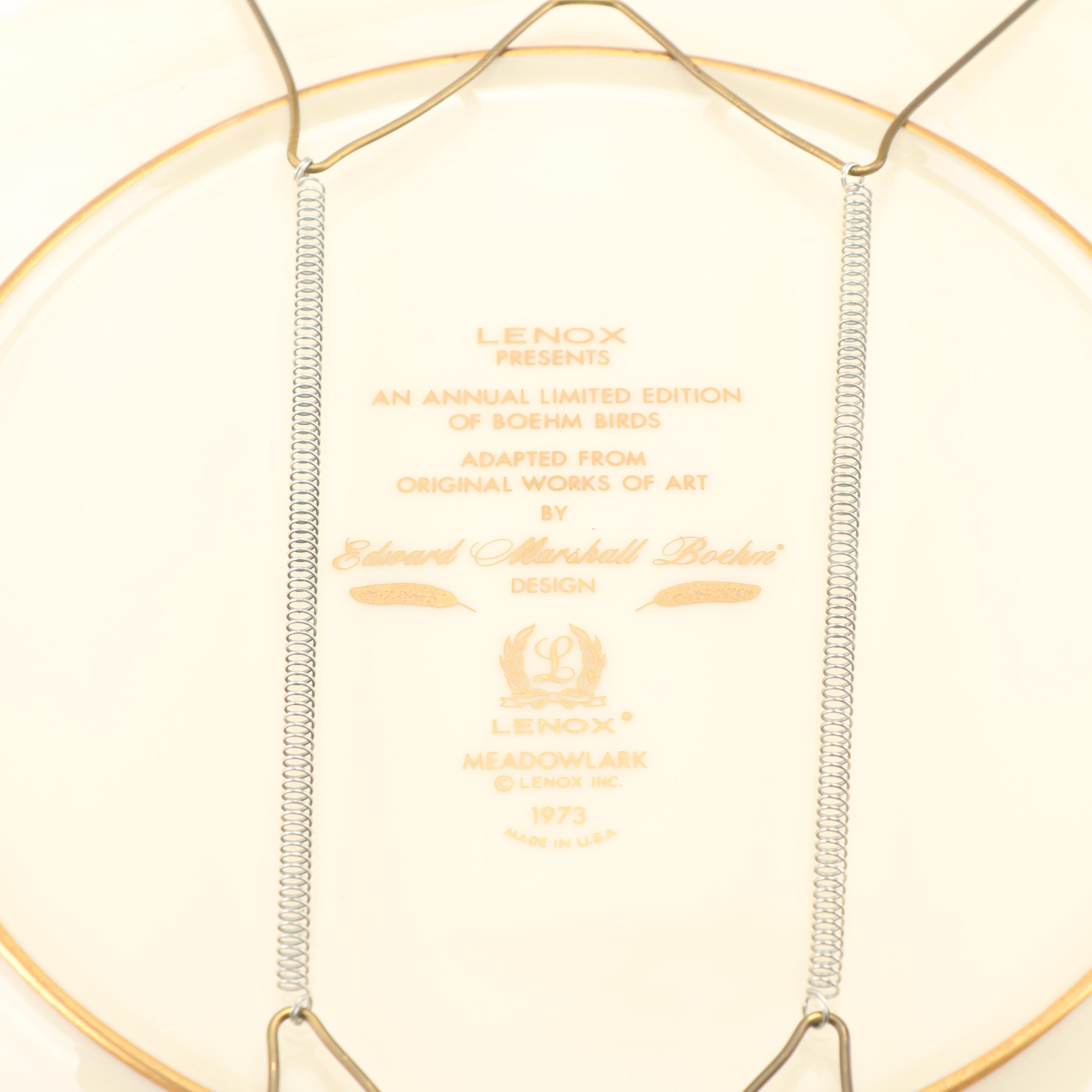 Vintage Lenox "Boehm Birds" Porcelain Collector Plates