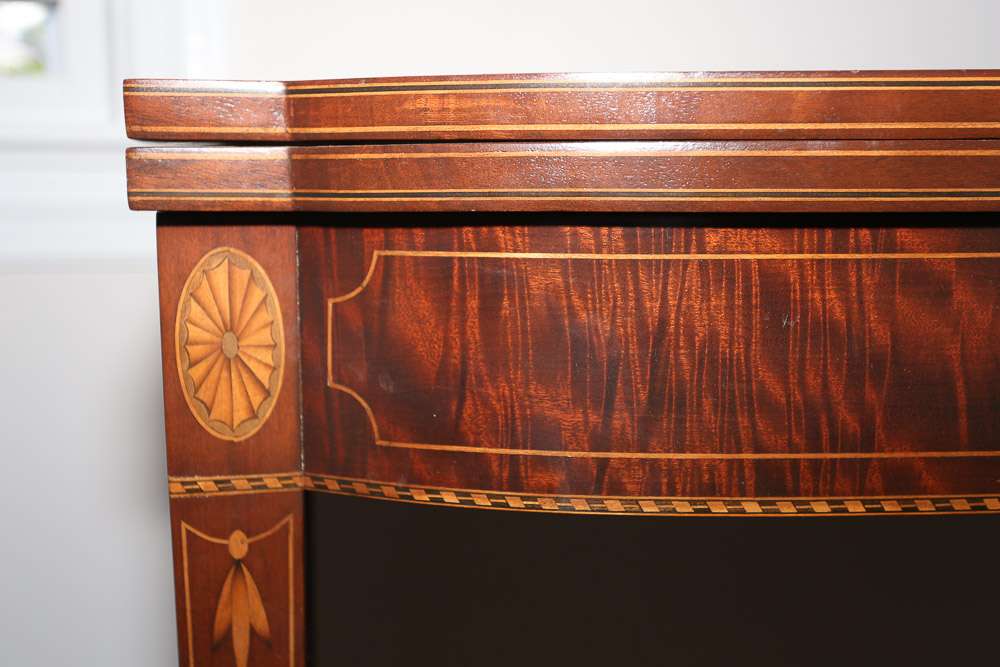 Vintage Hepplewhite Style Mahogany Game Table by Potthast Brothers