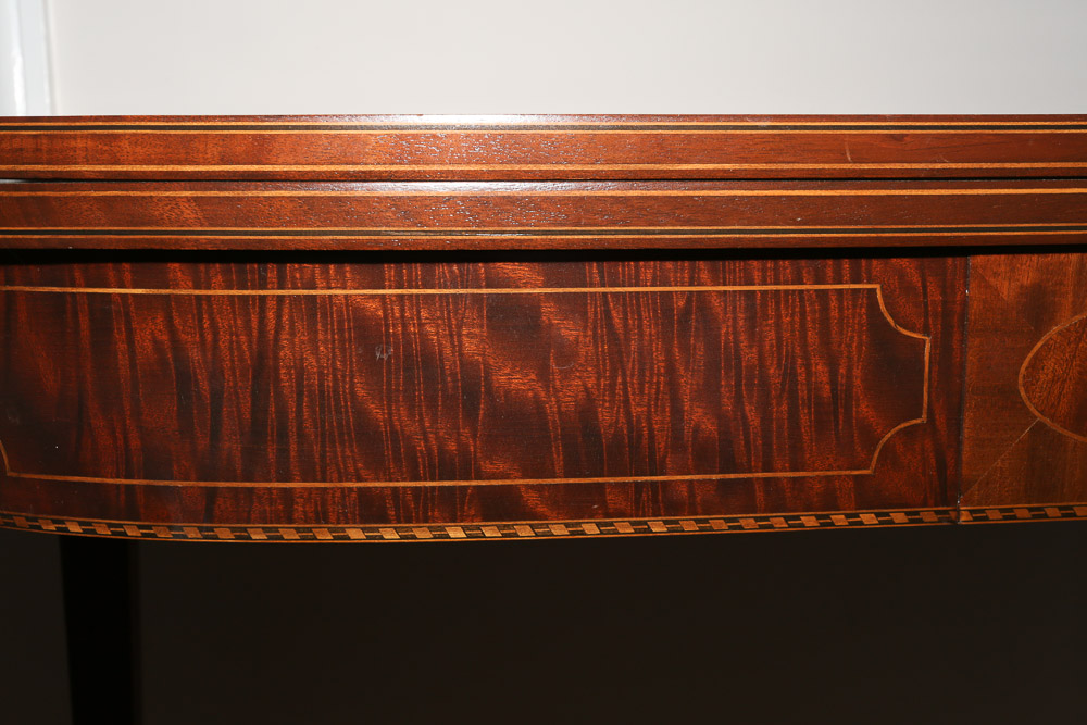 Vintage Hepplewhite Style Mahogany Game Table by Potthast Brothers