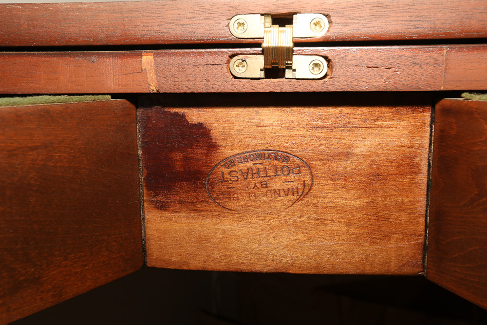 Vintage Hepplewhite Style Mahogany Game Table by Potthast Brothers