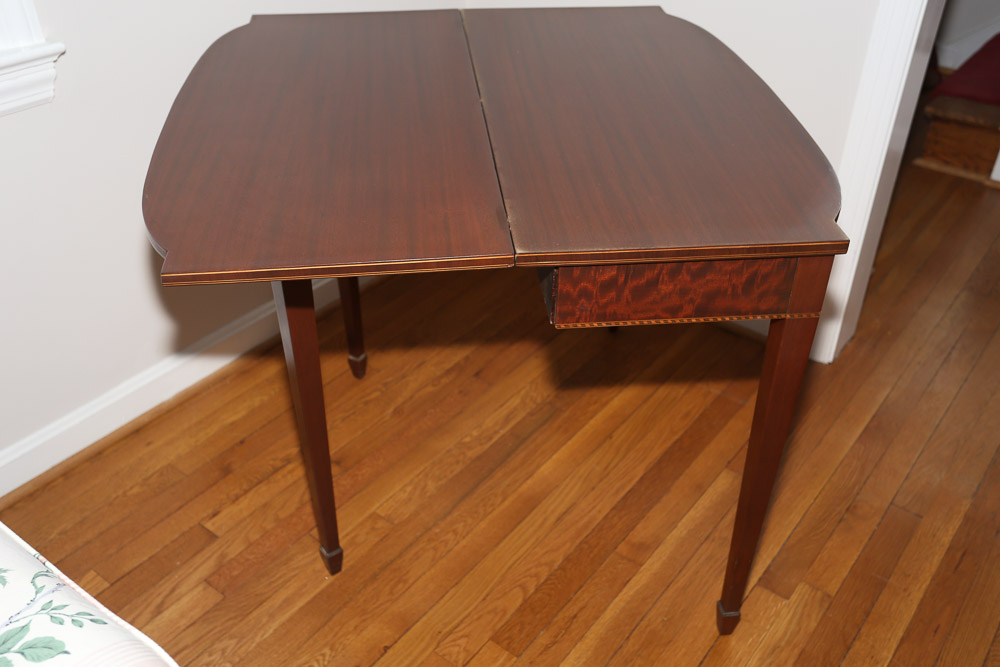 Vintage Hepplewhite Style Mahogany Game Table by Potthast Brothers