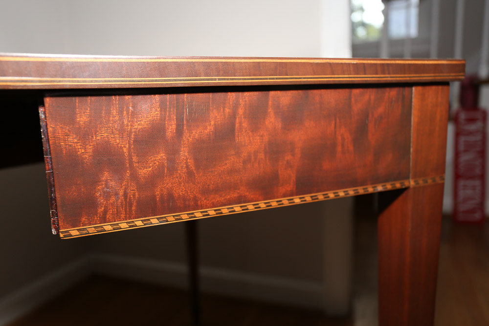 Vintage Hepplewhite Style Mahogany Game Table by Potthast Brothers