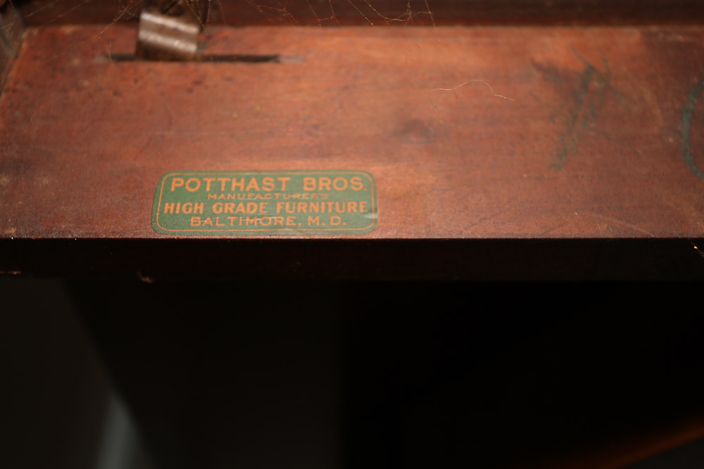 Vintage Hepplewhite Style Mahogany Game Table by Potthast Brothers