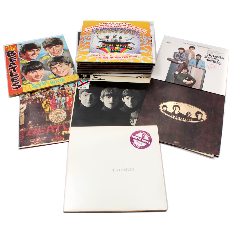 Beatles Scrapbook and Albums With "White Album" White Vinyl Edition