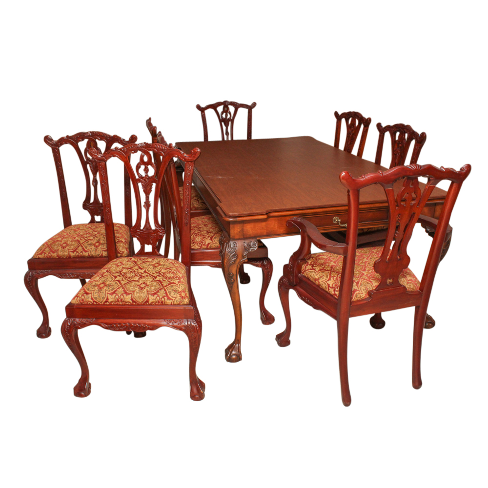 Chippendale Style "Rittenhouse Square" Dining Table and Chairs by Henredon