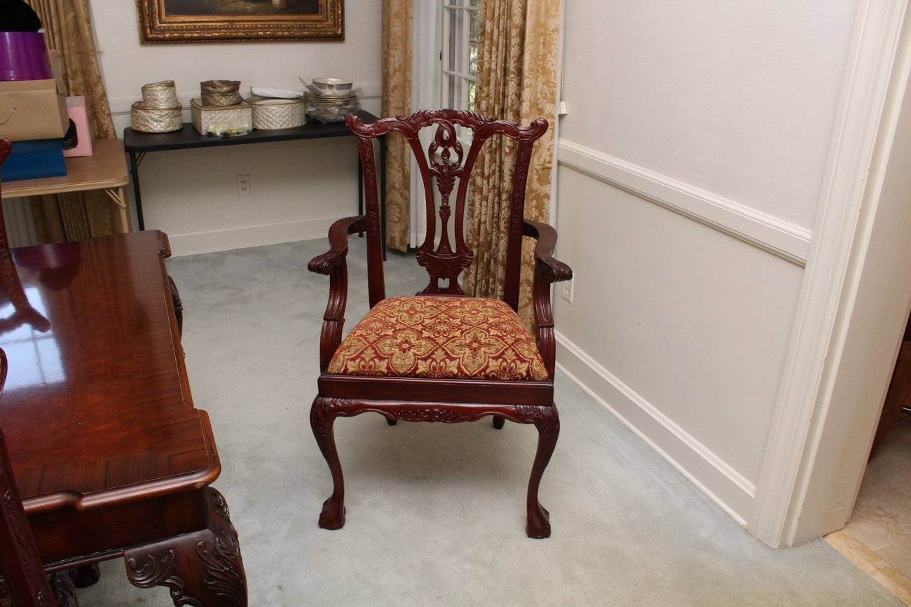 Chippendale Style "Rittenhouse Square" Dining Table and Chairs by Henredon