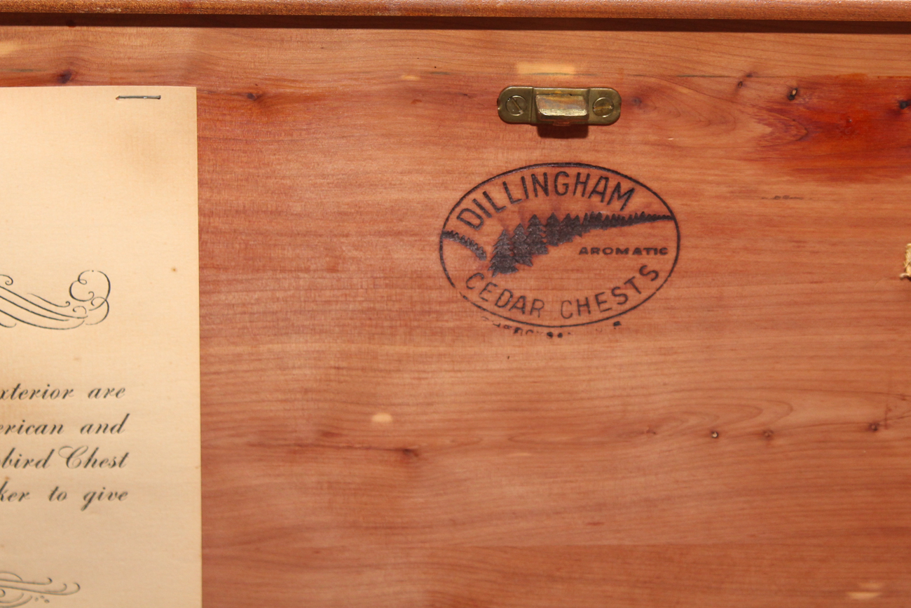 Vintage Art Deco Style "Bluebird" Cedar Chest by Dillingham