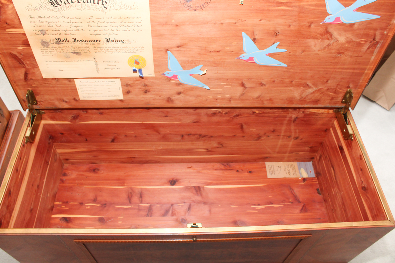 Vintage Art Deco Style "Bluebird" Cedar Chest by Dillingham