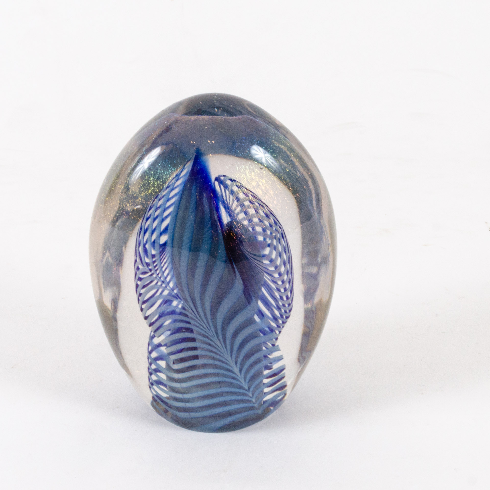 Robert Eickholt Signed Art Glass Paperweight, 1986