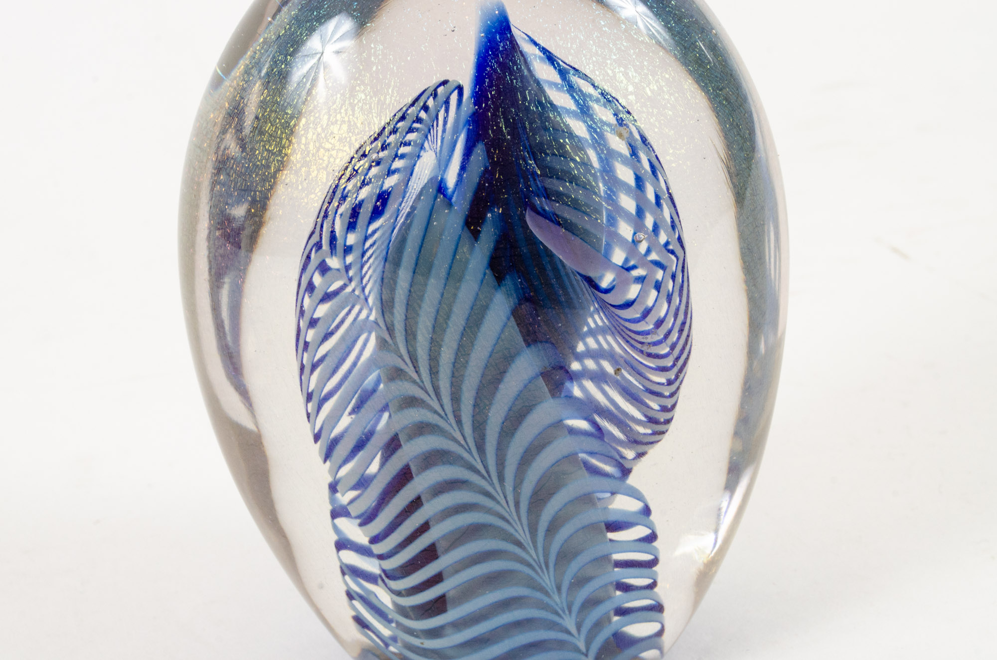 Robert Eickholt Signed Art Glass Paperweight, 1986