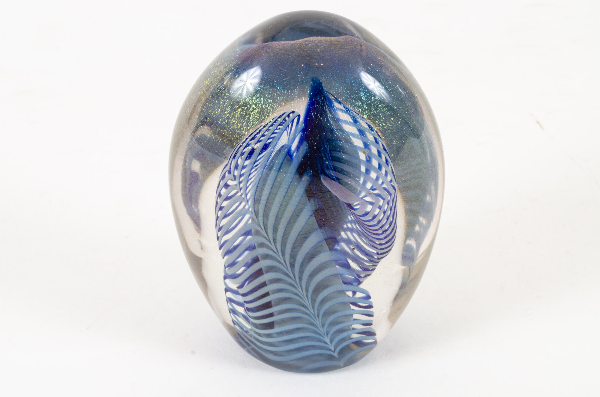 Robert Eickholt Signed Art Glass Paperweight, 1986