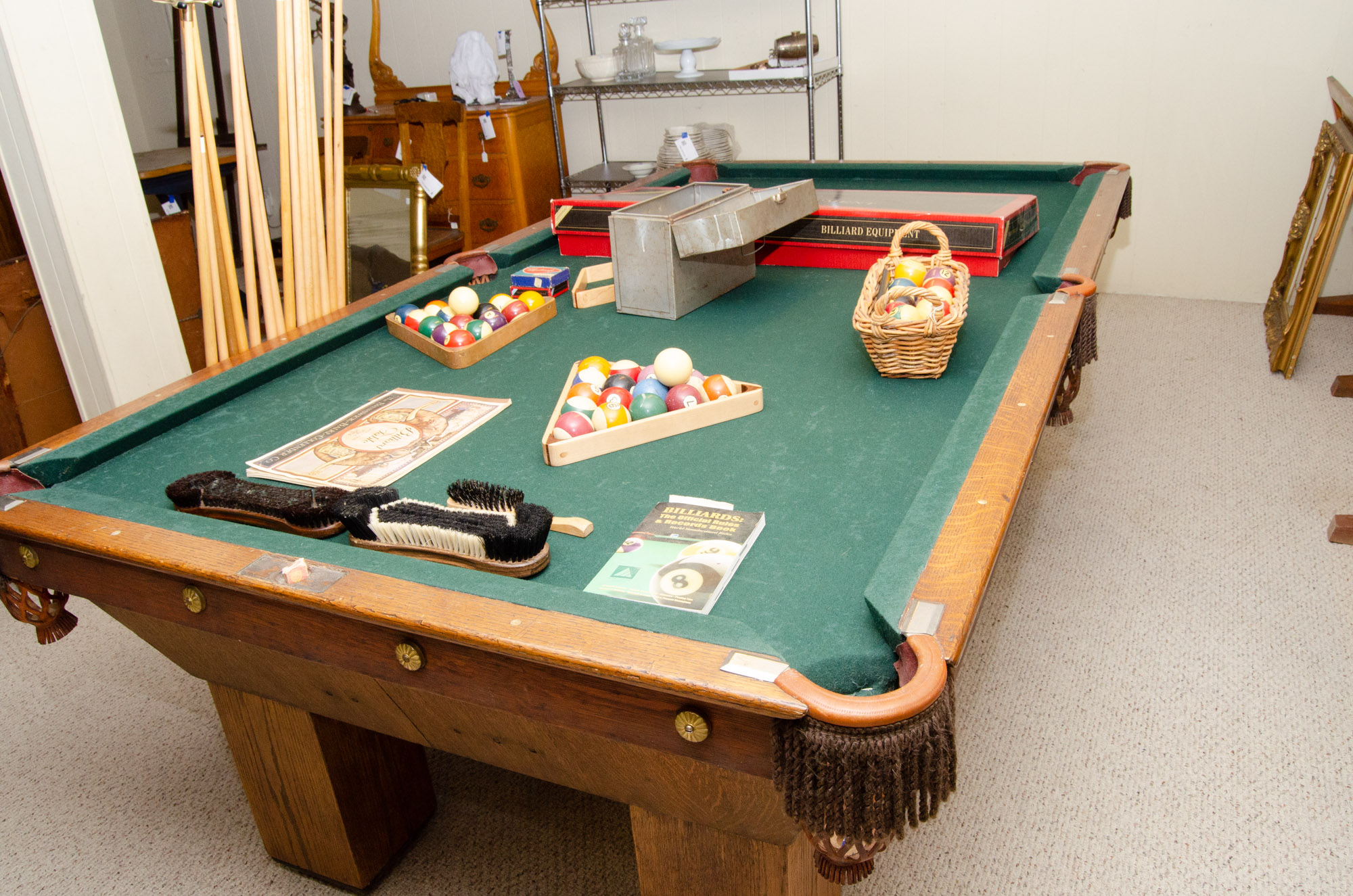 Brunswick "The Aviator" Quarter Sawn Oak Billiard Table