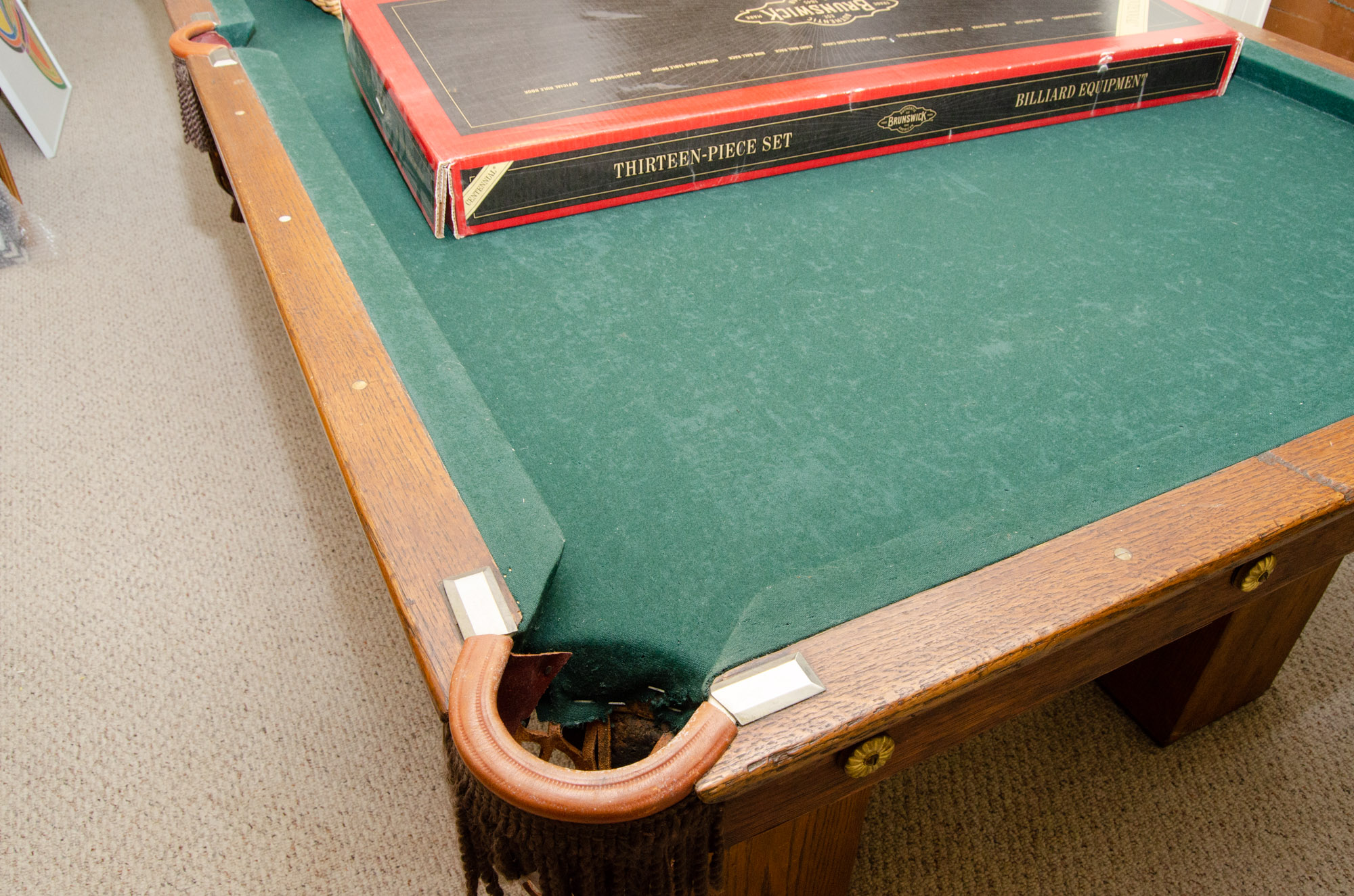 Brunswick "The Aviator" Quarter Sawn Oak Billiard Table