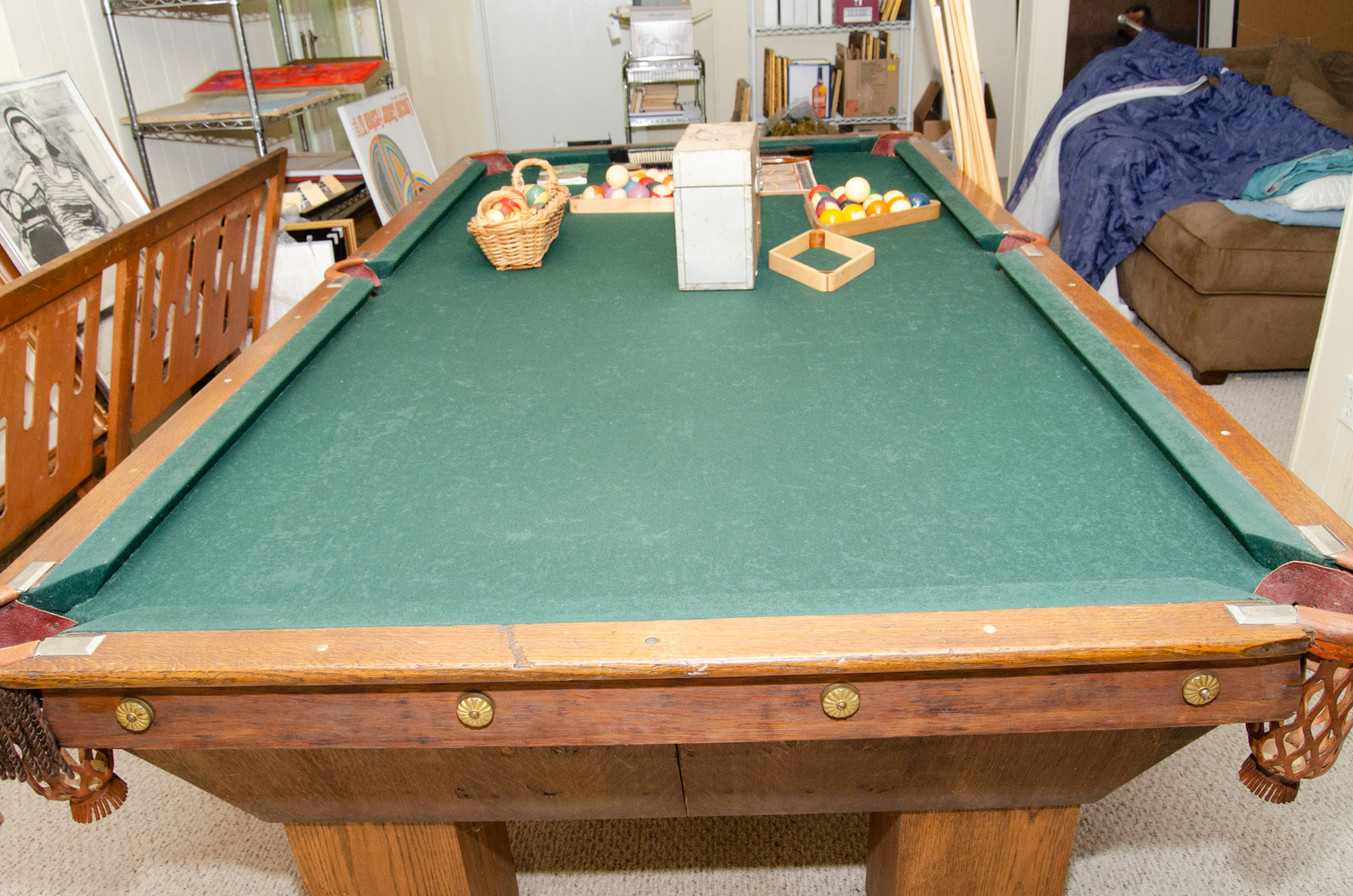 Brunswick "The Aviator" Quarter Sawn Oak Billiard Table