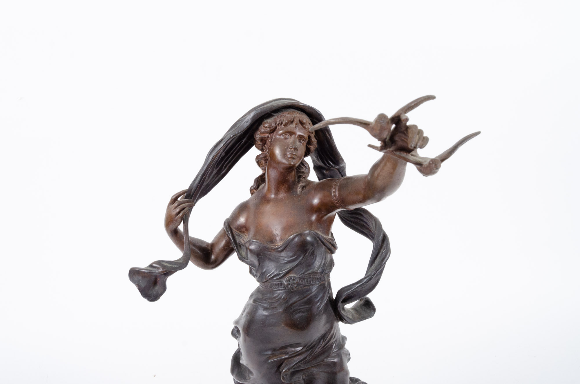 L. Raphael Bronze Sculpture "Depart des Hirondelles"