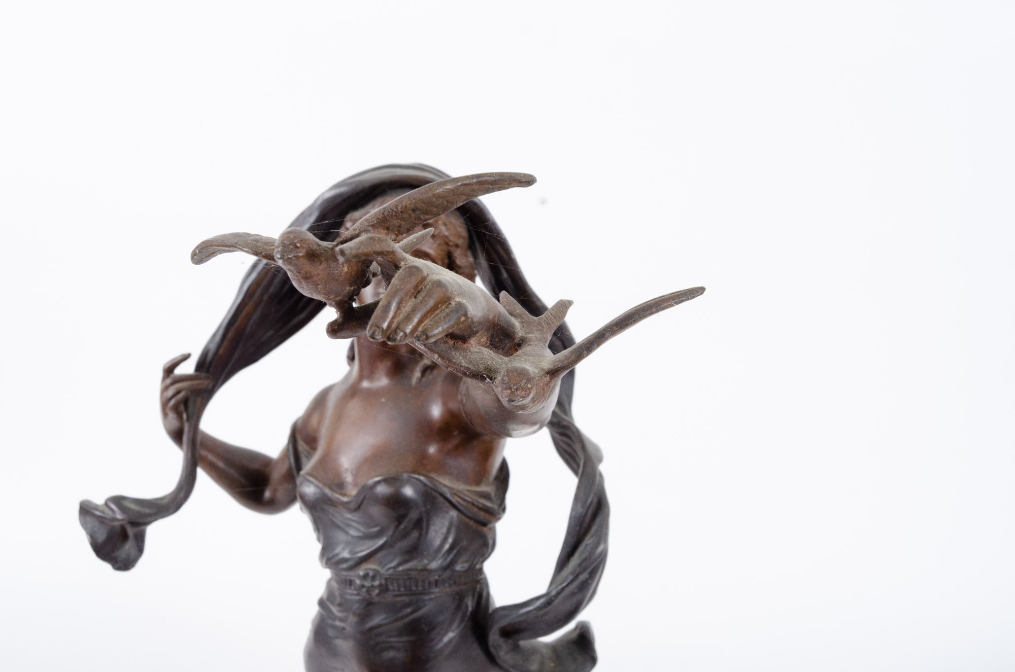 L. Raphael Bronze Sculpture "Depart des Hirondelles"