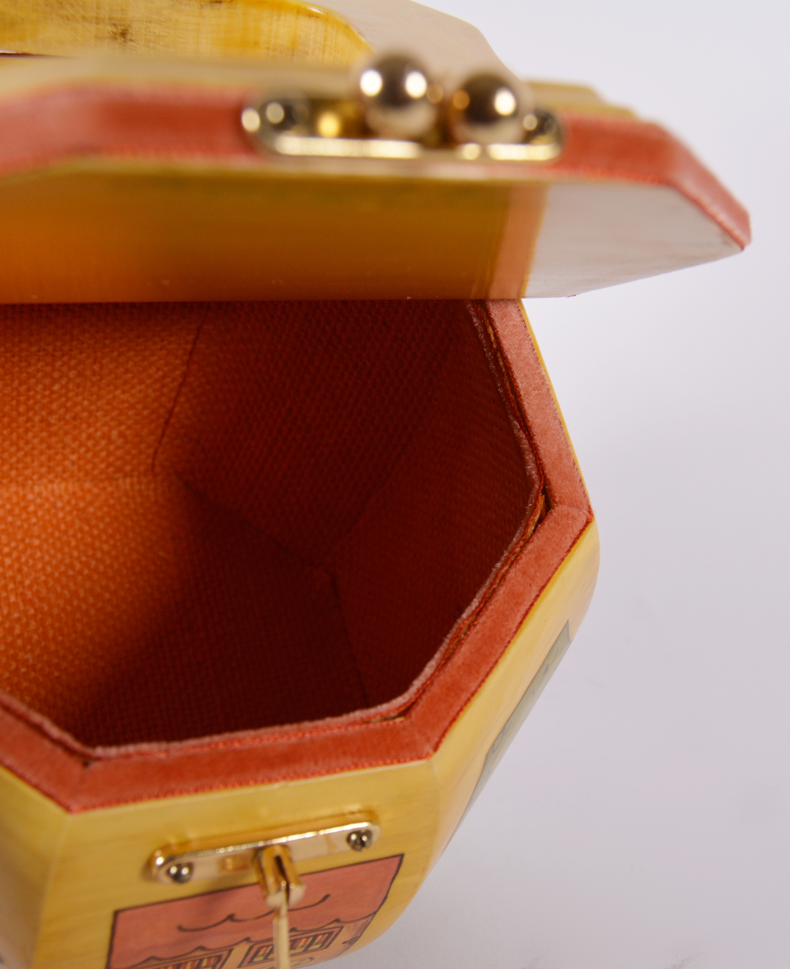 Vintage Hand-Painted Wood Box Purse