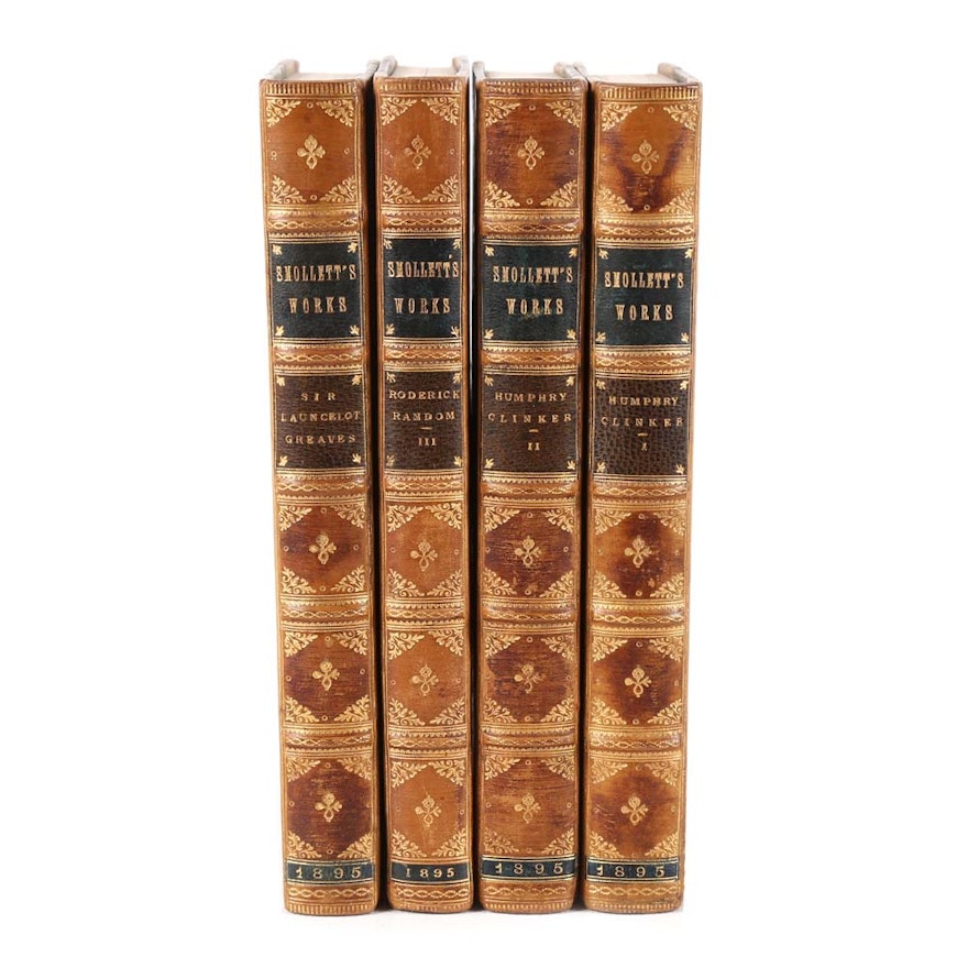 1895 "The Works of Tobias Smollett" Four Volume Set