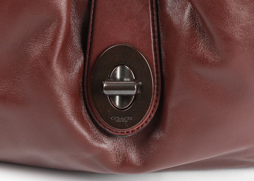 Coach Madison Grommets Carlyle Brick Red Leather Shoulder Bag