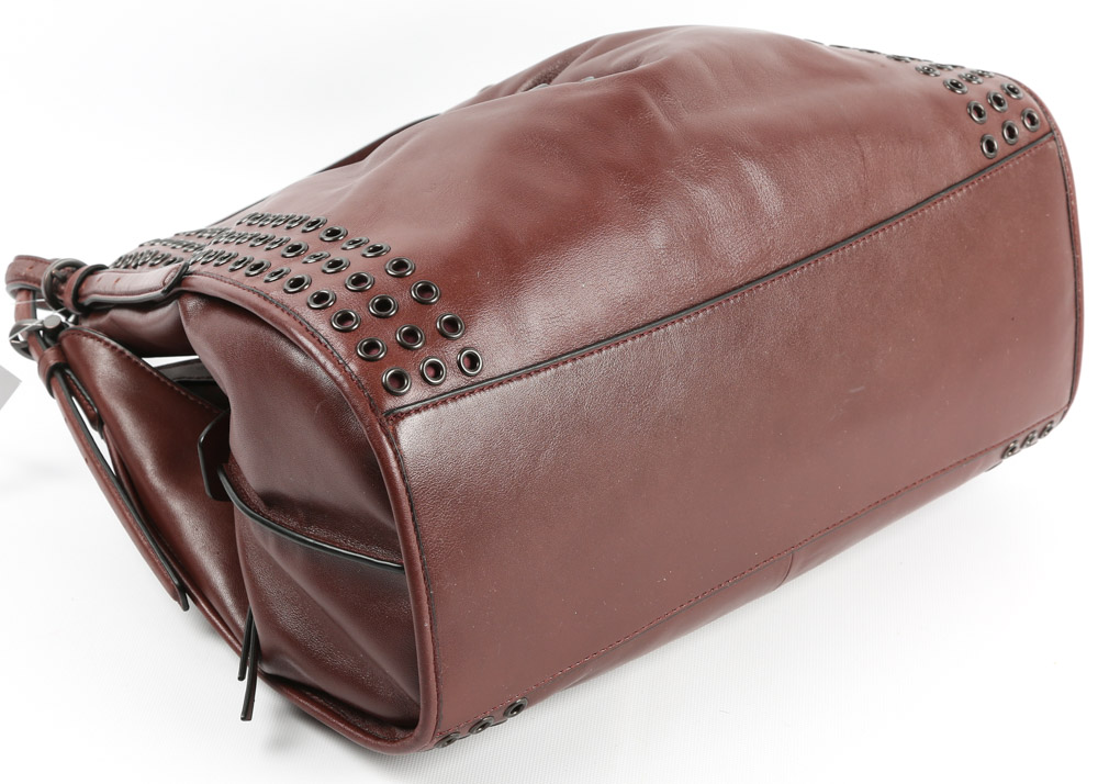 Coach Madison Grommets Carlyle Brick Red Leather Shoulder Bag