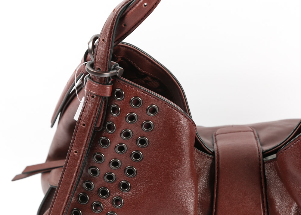 Coach Madison Grommets Carlyle Brick Red Leather Shoulder Bag