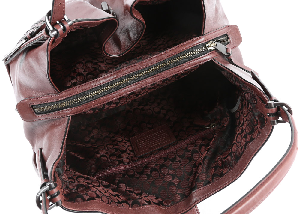 Coach Madison Grommets Carlyle Brick Red Leather Shoulder Bag