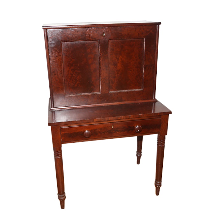 19th Century Mahogany Drop Front Secretary