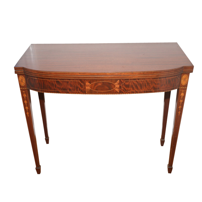 Vintage Hepplewhite Style Mahogany Game Table by Potthast Brothers